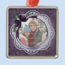 Plum Holiday Poinsettia ornaments