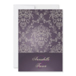 Plum/ivory cream lace personalized invite
