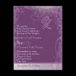 Plum Kanji for Love Swirl Wedding Invitation