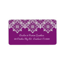 Plum Lace Wedding Address Label