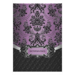 Plum Lapis Purple Black Damask Wedding Invitations