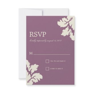 PLUM & LIME DAMASK | WEDDING RSVP invitation