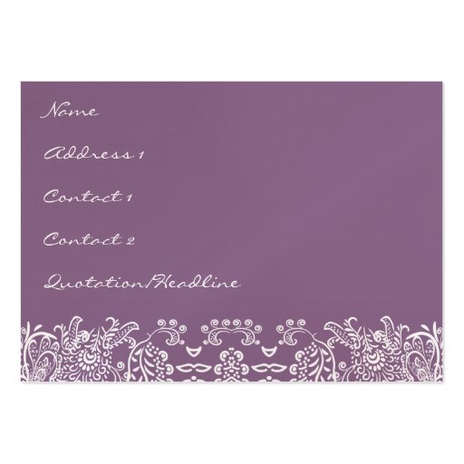 Plum Love Birds Business Cards (front side)