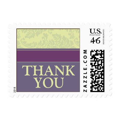 Plum Love Thank You Wedding Postage