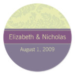 Plum Love Wedding Invitation Seal Round Sticker
