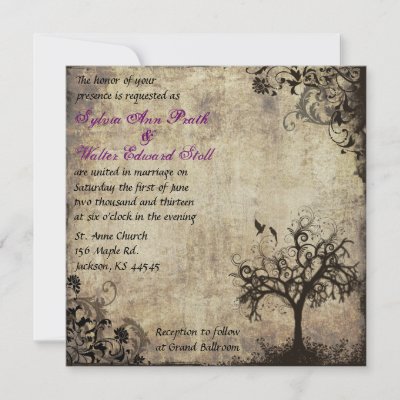 Vintage Wedding Stationery on New Life Vintage Wedding Invitation Is Now Available In Plum  See