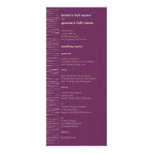 Plum & Nougat Wedding Menu Personalized Invitation