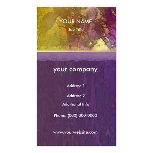 Plum Nouveau Profile Card Business Card (front side)