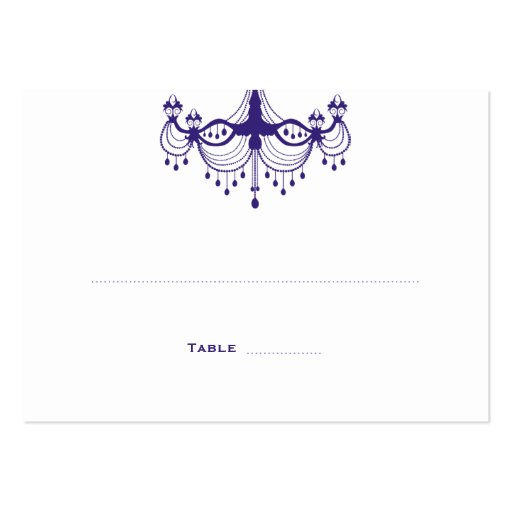 Plum Purple Chandelier Place Cards Business Card Template (front side)