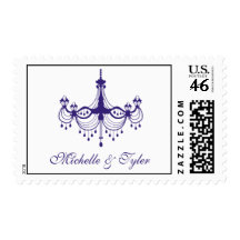 Plum Purple Chandelier Postage Stamps