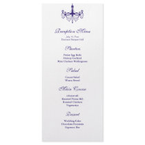 Plum Purple Chandelier Reception Menu Custom Rack Card