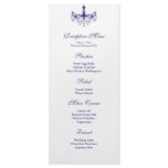 Plum Purple Chandelier Reception Menu Custom Rack Card
