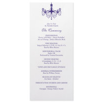 Plum Purple Chandelier Wedding Program Rack Card Template