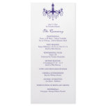 Plum Purple Chandelier Wedding Program Rack Card Template