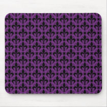 Plum Purple Fancy Fleur de lis Mousepad