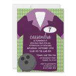 Plum Purple Join the Team Bowling Birthday Party invitations