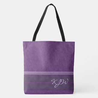 Plum Purple Lavender Stripes Monogram