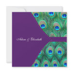 Plum Purple Peacock Wedding Invitations