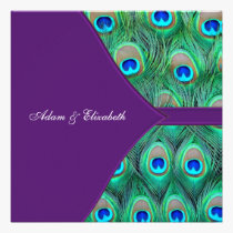 Plum Purple Peacock Wedding Invitations invitations