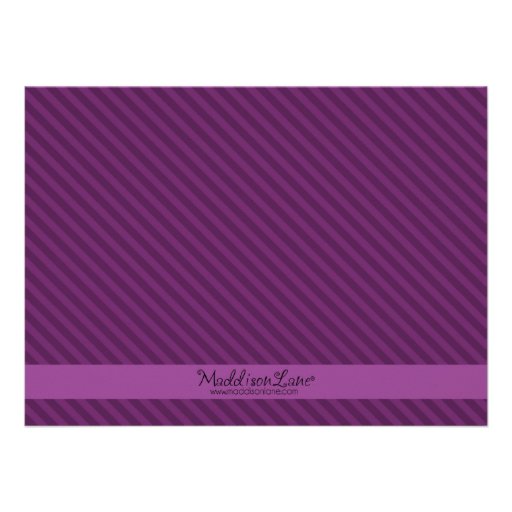 Plum Purple Pin Stripes Bowling Birthday Party Custom Invite