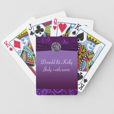 Plum & Purple Velvet Wedding Swirl Card Decks