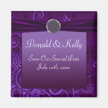 Plum & Purple Velvet Wedding Swirl Refrigerator Magnet