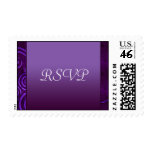Plum & Purple Velvet Wedding Swirl Postage Stamps