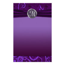 Plum & Purple Velvet Wedding Swirl Customized Stationery