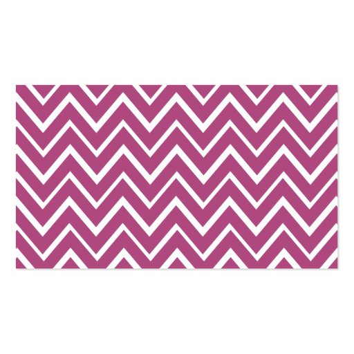 Plum purple whimsical zigzag chevron pattern business cards (back side)