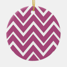 Plum purple whimsical zigzag chevron pattern christmas tree ornament