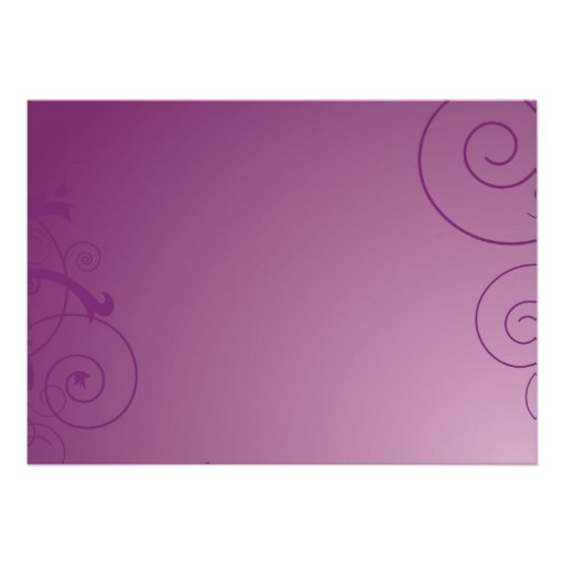 Plum purple white floral swirls wedding invitation