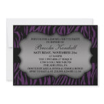 Plum Purple Wild Night Zebra Bachelorette Party Announcements
