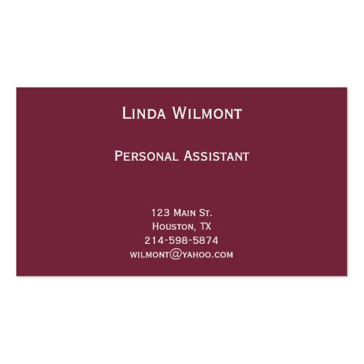 Plum Red Polkadots Business Card (back side)