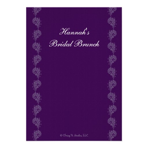 Plum Redhead Bridal Shower Invitations
