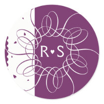 Plum Romantic Rosette stickers