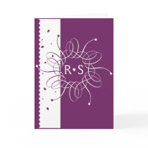 Plum Romantic Rosette Wedding Invitation cards