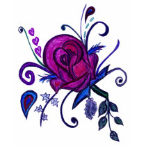 Plum Rose Drawing t-shirts by Perlyyyy Plum Rose Drawing t-shirts