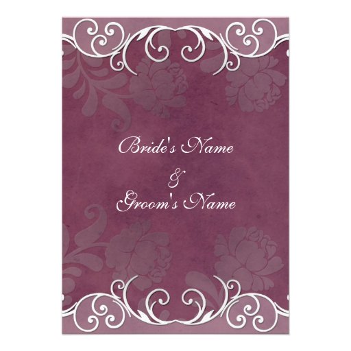 Plum Rose Elegant Wedding Invitations