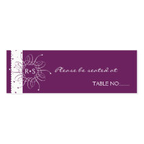 Plum Rosette Wedding Party Table Place Card business cards