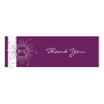 Plum Rosette Wedding Party Thank You Tag Business Card Template