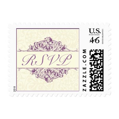 Plum RSVP Postage Stamp (Small)
