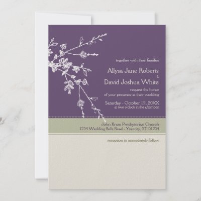 Plum Sage Wedding Invitation by reflections06