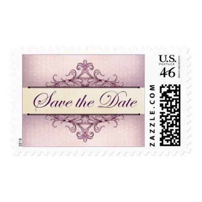Plum Scroll Save the Date Stamp