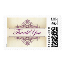 Plum Scroll with Champagne Thank You Stamp