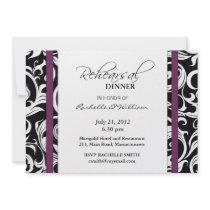 Plum Swirl Rehearsal Dinner Card Personalized Invitations