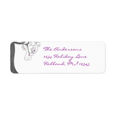 Plum Swirl Wood Grain Tree Return Address Custom Return Address Label