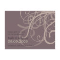 Plum Swirls • Save the Date Postcard by CSWedding Plum Swirls • Save the Date Postcard
