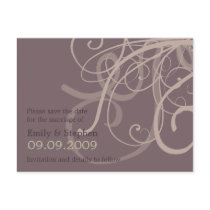Plum Swirls • Save the Date Postcard by CSWedding Plum Swirls • Save the Date Postcard