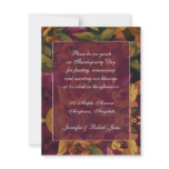 Plum Text Frame with Fall Flower Background Invitations