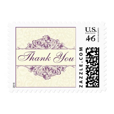 Plum Thank You Postage Stamp (Small)